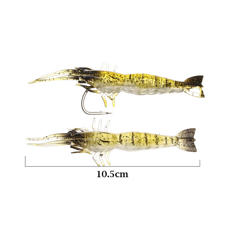 4/5 buc. momeală artificială din silicon pentru creveți momeală pentru creveți cu un singur cârlig vierme moale, simulare biomimetică, obiect de pescuit maritim