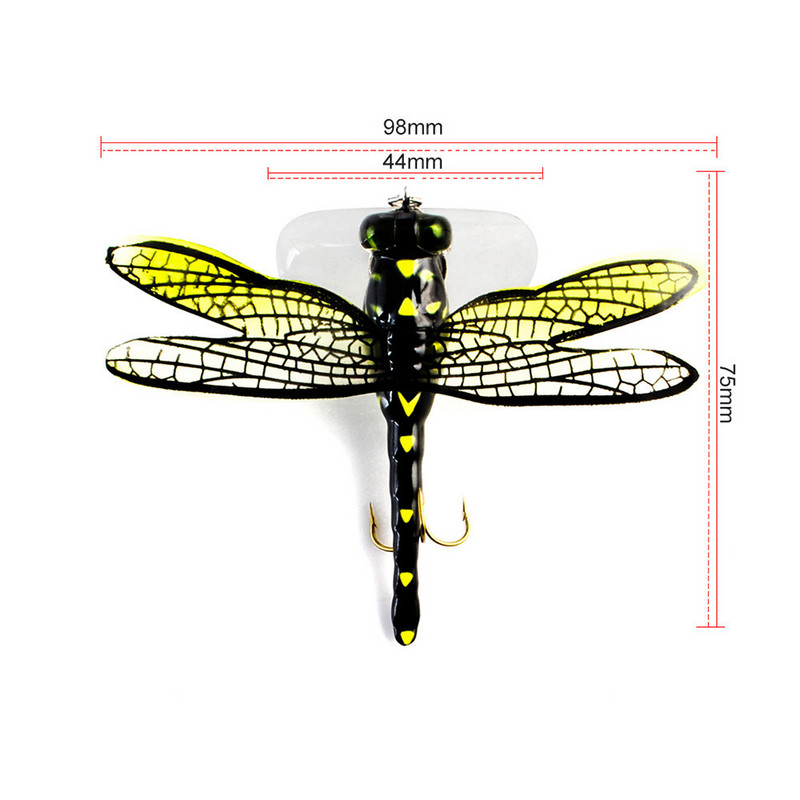 Topwater Dragonfly Dry Flies putukate kärbsepüügi lant 6G 7,5 cm Forell Popperi kunstsööda voblerid trollimiseks kõva landiga