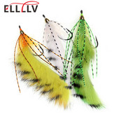 3db #1/0 Tengeri sügér csuka lazac horgászcsali sárgaréz kúpfejű Zonker Streamer legyek Változat narancssárga fehér sárga