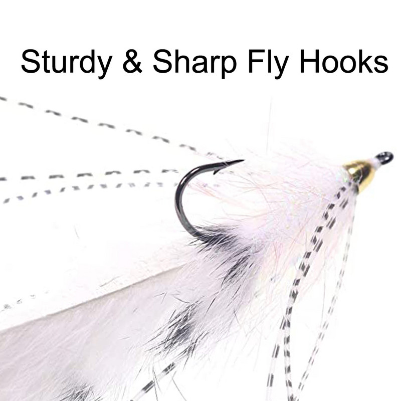 3db #1/0 Tengeri sügér csuka lazac horgászcsali sárgaréz kúpfejű Zonker Streamer legyek Változat narancssárga fehér sárga