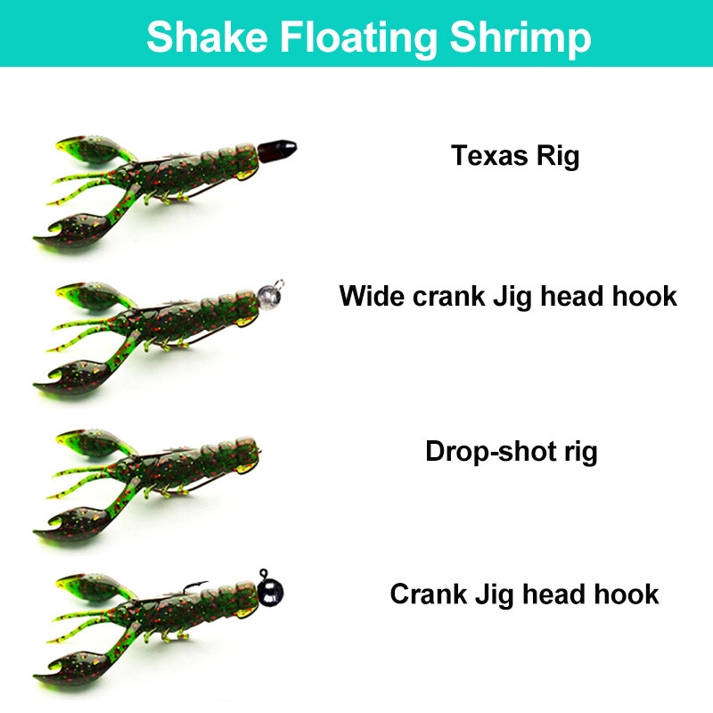 FOVONON pehme peibutis kunstlik sööt krevett homaar jõevähk uss angerjas Needfish Swimbait Jig Head kalastustarbed