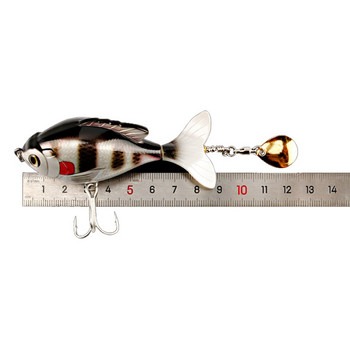 1 τμχ Rotate Tail Popper Lure 9,5cm 16,6g Topwater Wobble Fishing Lures Lifelike Artificial Hard Bait Bass Pike Fishing Tacking