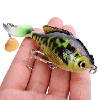 1 τμχ Rotate Tail Popper Lure 9,5cm 16,6g Topwater Wobble Fishing Lures Lifelike Artificial Hard Bait Bass Pike Fishing Tacking