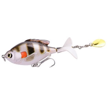 1 τμχ Rotate Tail Popper Lure 9,5cm 16,6g Topwater Wobble Fishing Lures Lifelike Artificial Hard Bait Bass Pike Fishing Tacking