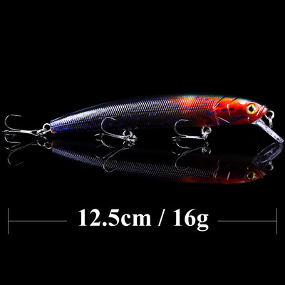 QXO 16g 12,5m kalapüügi landid metallist vobler Talviklapüük Minnow Popper Kaubad püügiks Hard Lure Whopper Plopper