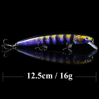 QXO 16g 12,5m kalapüügi landid metallist vobler Talviklapüük Minnow Popper Kaubad püügiks Hard Lure Whopper Plopper