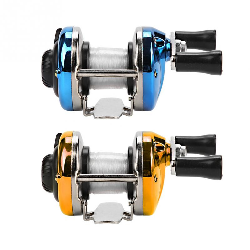 DEUKO Mini Drum Fishing Weel Преносима зимна макара за риболов на лед с тел Аксесоари за леене на открито Fishng