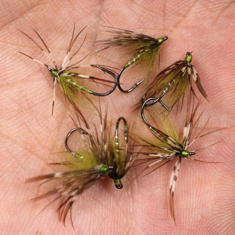 Vampfly 8PCS, 12-es méret Tenkara Nymph Wet Fly Trout Fishing Fly Puha Hackle Pókpisztráng legyek Csali csali Fekete narancssárga
