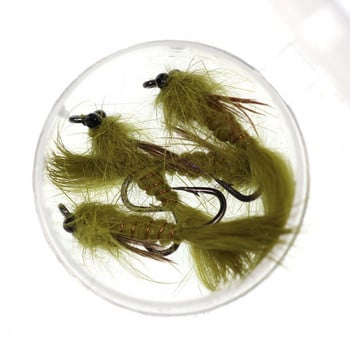 Vampfly 4PCS #10 Chain Head Vivid Dragon Fly Nymph Streamer Lure Trout Fly Fishing Tackle Bait