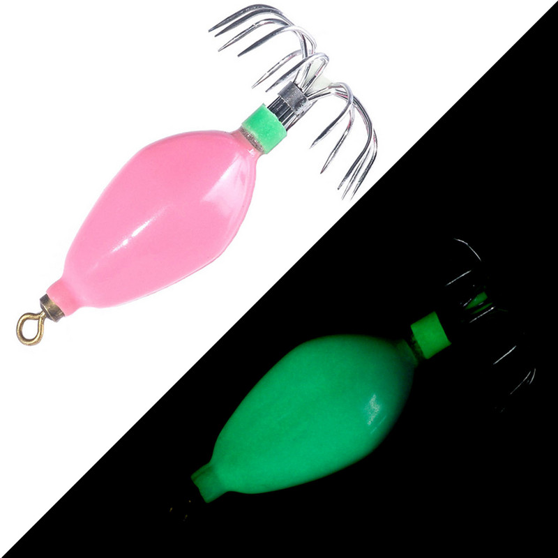 HENGJIA 1 TK helendav pöörlev kalmaari kaheksajala konks, 50,6 g kaheksajala kaaluga palliga püügilant merepaadiga püügiks kalakonks