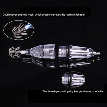 Fish Lure Light LED Deep Sea Glowing Fishing Squid Octopus Umbrella Hook LED Squid Lure Lamp Tockle Εργαλεία Υποβρύχια φώτα