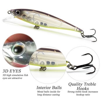 9,5cm 10g Minnow Fishing Lures Artificial Hard Swimbait Floating Lure Δόλωμα για ψάρεμα γλυκού νερού Θαλασσινό νερό Pike Bass