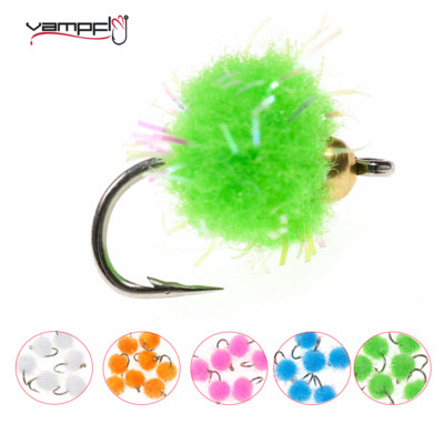 Vampfly 10PCS/Paket 12# Brass Bead Head Mirco Egg Fly Nymph Wet Fast Sinking Fly Trout Char Grayling Fly Fishing Mamci