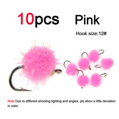 Vampfly 10 db/csomag 12# sárgaréz gyöngyfej Mirco Egg Fly Nymph Wet gyorsan süllyedő légypisztráng char Grayling légyhalász csali