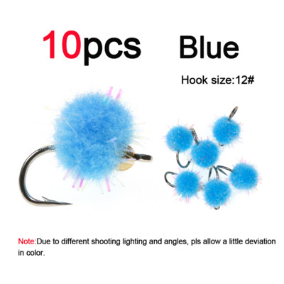 Vampfly 10 db/csomag 12# sárgaréz gyöngyfej Mirco Egg Fly Nymph Wet gyorsan süllyedő légypisztráng char Grayling légyhalász csali