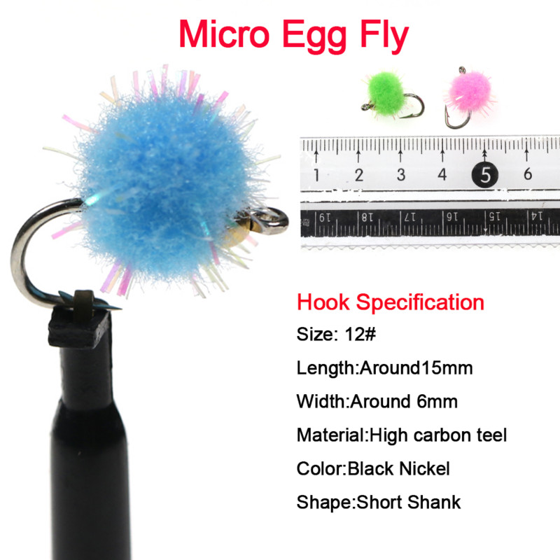 Vampfly 10 db/csomag 12# sárgaréz gyöngyfej Mirco Egg Fly Nymph Wet gyorsan süllyedő légypisztráng char Grayling légyhalász csali