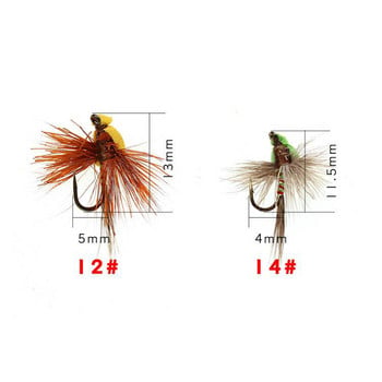 Vampfly 6PCS Deer Hair Foam Beetle Floating Fly Dry Fly Artificial Insect Fish Bait Lure For Trout Fishing Size 12# 14#