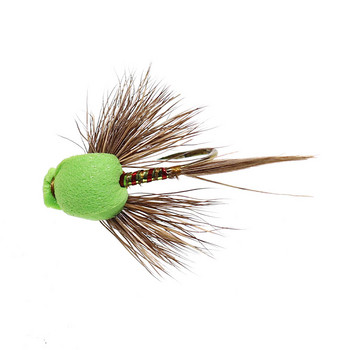 Vampfly 6PCS Deer Hair Foam Beetle Floating Fly Dry Fly Artificial Insect Fish Bait Lure For Trout Fishing Size 12# 14#