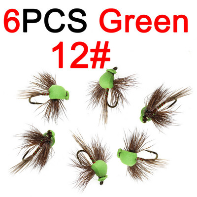 Vampfly 6TK hirvekarva vaht mardikas ujuv kärbs, kuivkärbes kunstputukate kalasööt forellipüügiks Suurus 12# 14#