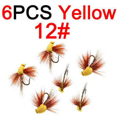 Vampfly 6TK hirvekarva vaht mardikas ujuv kärbs, kuivkärbes kunstputukate kalasööt forellipüügiks Suurus 12# 14#