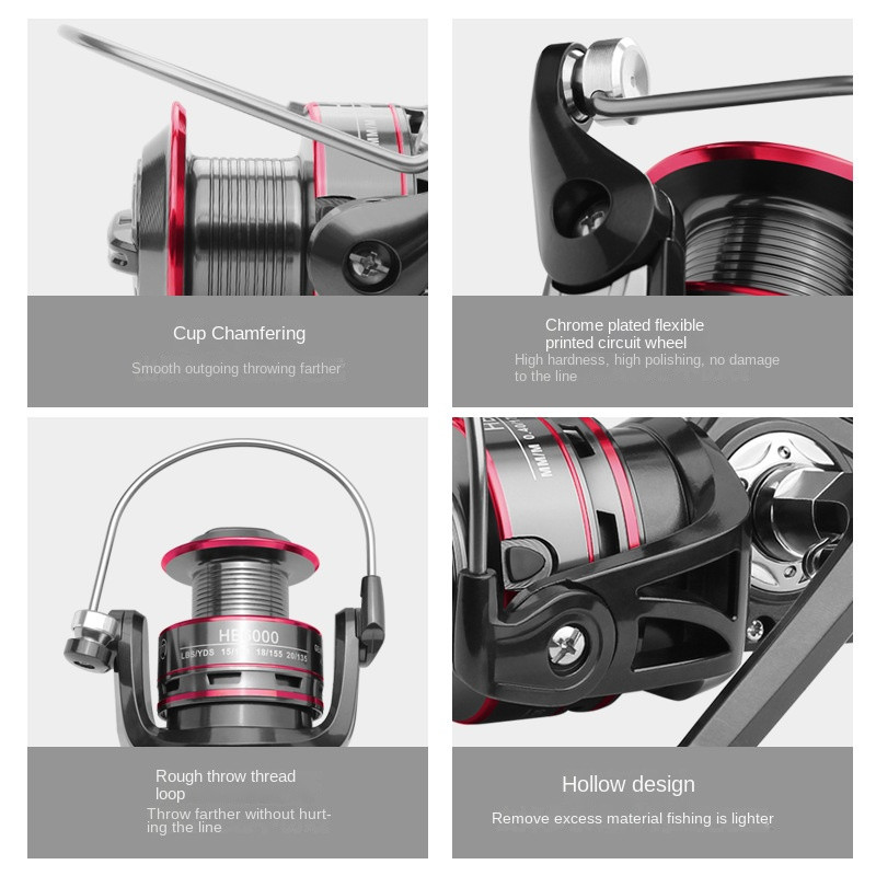 Žvejybos ritė 500-7000 spiningo ritė 10KG maksimalus tempimas su metaliniu atsarginiu ritė Jūros vandens ritė Žvejybos priedai Karpių ritė