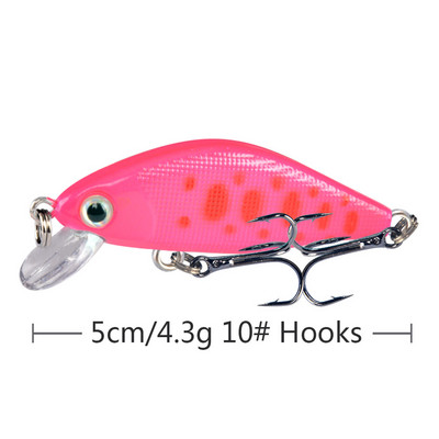1 ΤΕΜ Minnow Fishing Lure Hard Artificial Bait Bionic 3D Eyes 50mm Artificial Bait Fishing Wobblers Crankbait Sinking Hard Bait