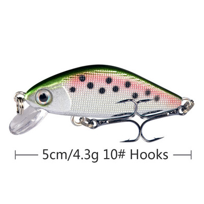 1 ΤΕΜ Minnow Fishing Lure Hard Artificial Bait Bionic 3D Eyes 50mm Artificial Bait Fishing Wobblers Crankbait Sinking Hard Bait