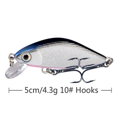 1 ΤΕΜ Minnow Fishing Lure Hard Artificial Bait Bionic 3D Eyes 50mm Artificial Bait Fishing Wobblers Crankbait Sinking Hard Bait