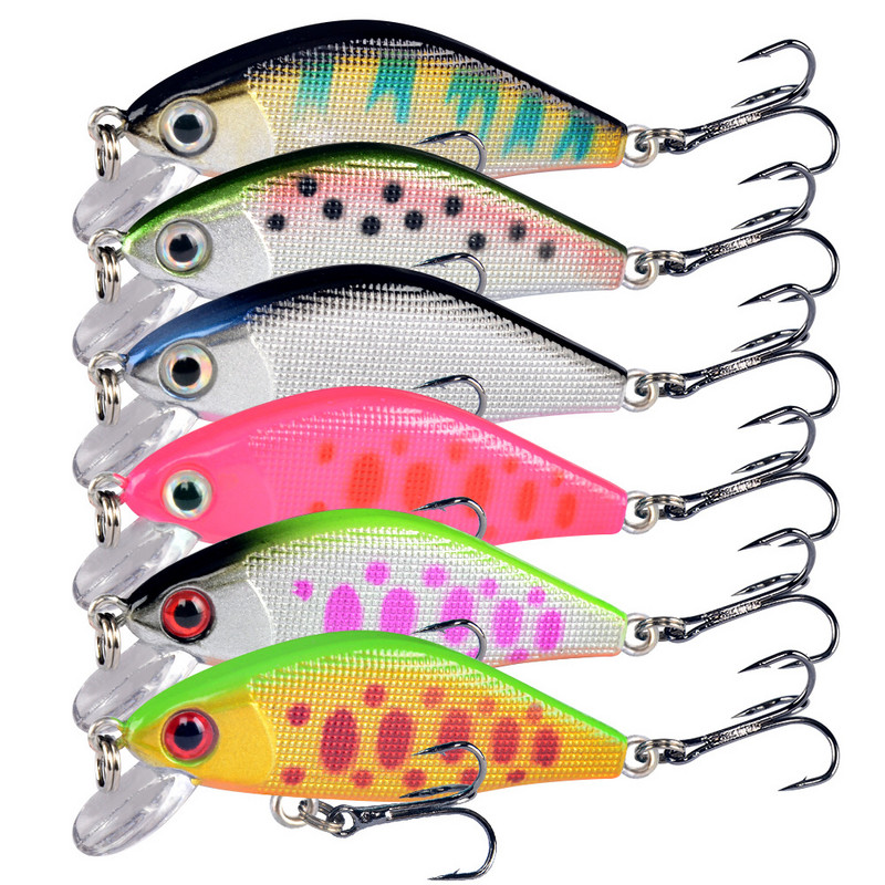 1 ΤΕΜ Minnow Fishing Lure Hard Artificial Bait Bionic 3D Eyes 50mm Artificial Bait Fishing Wobblers Crankbait Sinking Hard Bait
