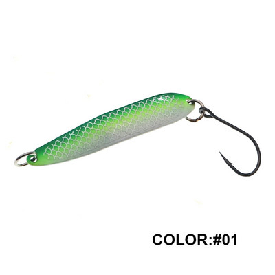 Φωτεινό μεταλλικό κουτάλι 13g Σκληρά δολώματα Spinner Bait Ψάρεμα Κουτάλια Lure With Single Hook Jigging Fishing Lures