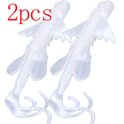 Sougayilang Momeală moale nouă de pescuit 2 buc/lot cu cozi lungi din silicon momeală moale Jig de pescuit Wobbler vierme Swimbait