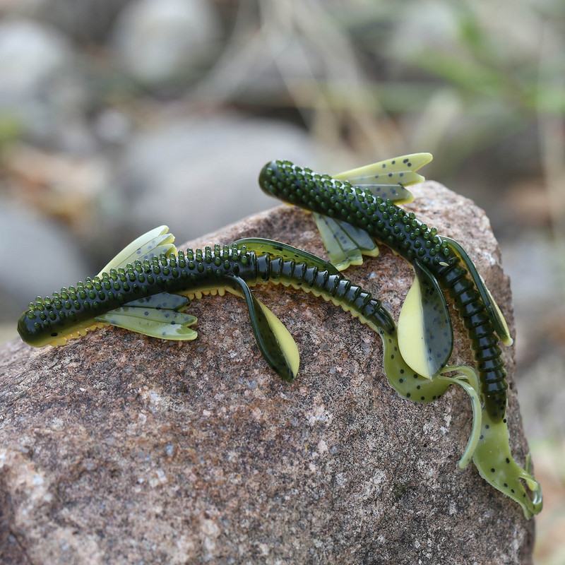 Sougayilang Momeală moale nouă de pescuit 2 buc/lot cu cozi lungi din silicon momeală moale Jig de pescuit Wobbler vierme Swimbait