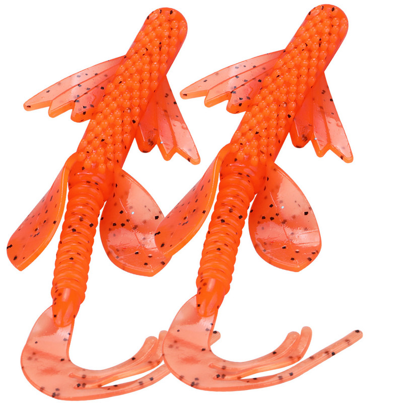 Sougayilang Momeală moale nouă de pescuit 2 buc/lot cu cozi lungi din silicon momeală moale Jig de pescuit Wobbler vierme Swimbait