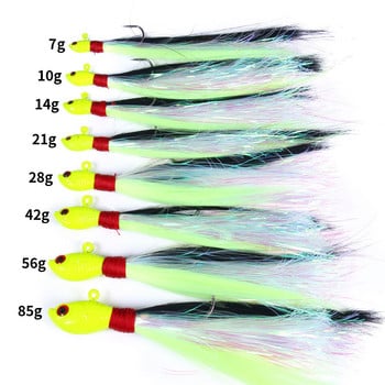 Inchiku Jig Head Sea Fishing Wobbler Bait Πολύχρωμο ελάφι με στεγνή πέστροφα Bass Jig Fishing Head Hook Fishing Soft Lure Bucktail