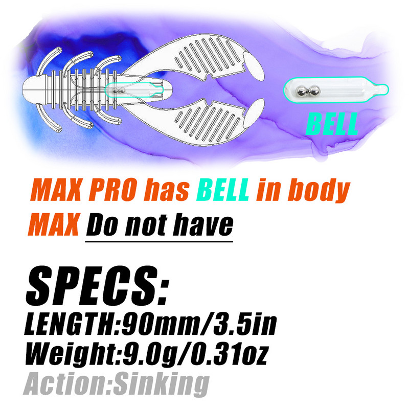 B&U Worm Craws Creveți Momeală moale 90mm Miros cu sare Naluci artificiale din silicon Jig Wobblers Bass Crap Pesca Aparatură de pescuit