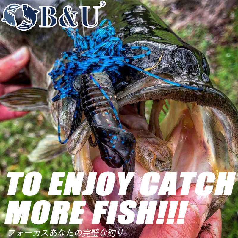 B&U Worm Craws Creveți Momeală moale 90mm Miros cu sare Naluci artificiale din silicon Jig Wobblers Bass Crap Pesca Aparatură de pescuit