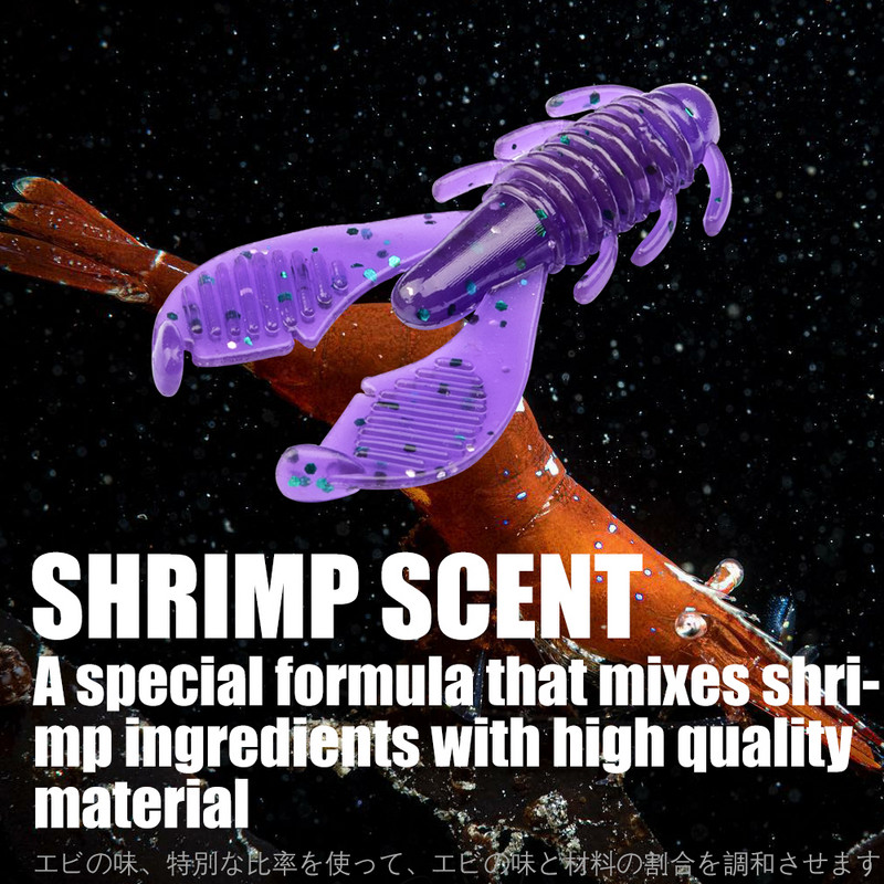 B&U Worm Craws Creveți Momeală moale 90mm Miros cu sare Naluci artificiale din silicon Jig Wobblers Bass Crap Pesca Aparatură de pescuit