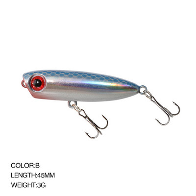 2022 New Popper Pencil Lure 45mm 3g Topwater Floating Lure για Pescar Jureles Bait Hard Bait Wobbler Bait Ima Qoop 45