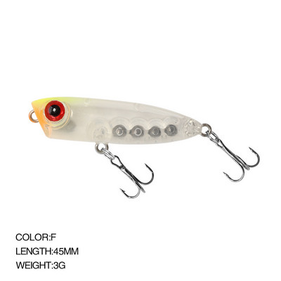 2022 New Popper Pencil Lure 45mm 3g Topwater Floating Lure για Pescar Jureles Bait Hard Bait Wobbler Bait Ima Qoop 45