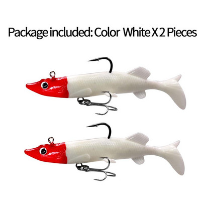 2tk/partii Pike Soft Swimbait 12cm 28g/1oz Shad Fishing Wobbers T tail Bass püügi landid Treble konksuga