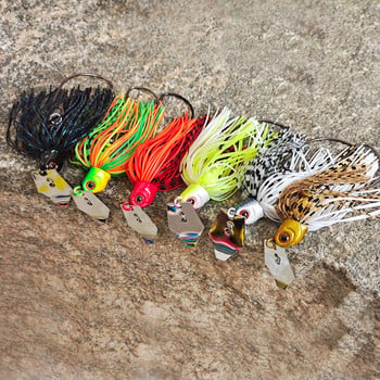 13g/16g/19g Fishing Lure Spinner Bait Wobbler Buzzbait Chatte Bait Τεχνητό καουτσούκ Φούστα Chatter δόλωμα για μπάσο