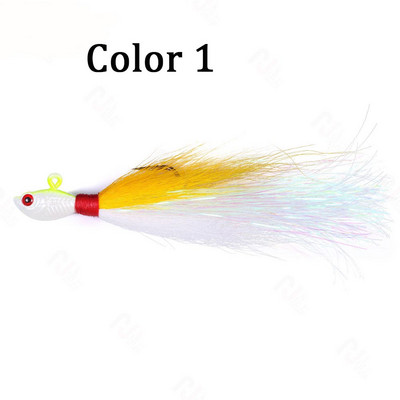 1 bucată Nalucă de pescuit Metal Swim Buck Tail Jig Hook Momeală 7g 10g 14g 21g 28g Căprior Păr Cârlig cu pene Barbă Jigging Momeală Pescuit