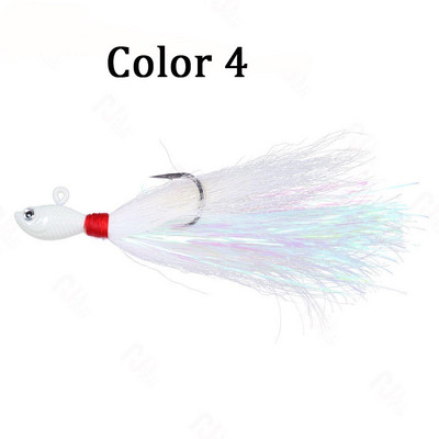 1 bucată Nalucă de pescuit Metal Swim Buck Tail Jig Hook Momeală 7g 10g 14g 21g 28g Căprior Păr Cârlig cu pene Barbă Jigging Momeală Pescuit