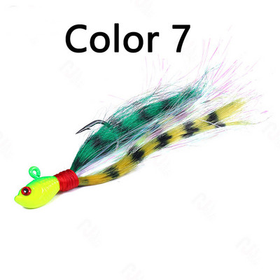 1 bucată Nalucă de pescuit Metal Swim Buck Tail Jig Hook Momeală 7g 10g 14g 21g 28g Căprior Păr Cârlig cu pene Barbă Jigging Momeală Pescuit