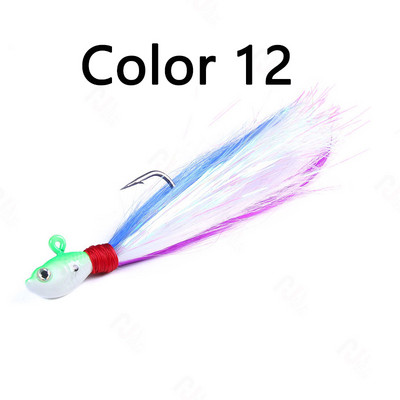 1 bucată Nalucă de pescuit Metal Swim Buck Tail Jig Hook Momeală 7g 10g 14g 21g 28g Căprior Păr Cârlig cu pene Barbă Jigging Momeală Pescuit