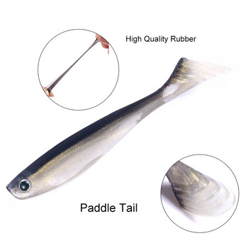 6τμχ 10cm 5,3g Swimbait Fishing Soft Bait 10cm Wobbler Artificial Bait Γαρίδες Οσμή T Tail Rubber Bass Fishing Lure