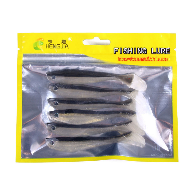 6τμχ 10cm 5,3g Swimbait Fishing Soft Bait 10cm Wobbler Artificial Bait Γαρίδες Οσμή T Tail Rubber Bass Fishing Lure