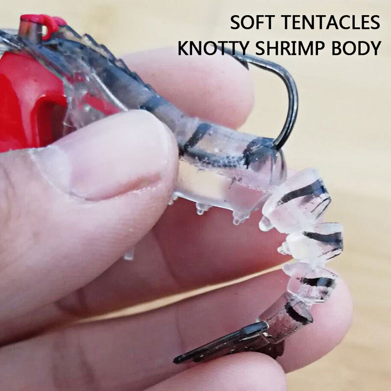 1db Garnéla lágy szilikon mesterséges csalik horgászcsalikhoz Kiegészítők Jig Lead Garnélarák Garnéla ponty Pesca Craws Sósvízi keszeg