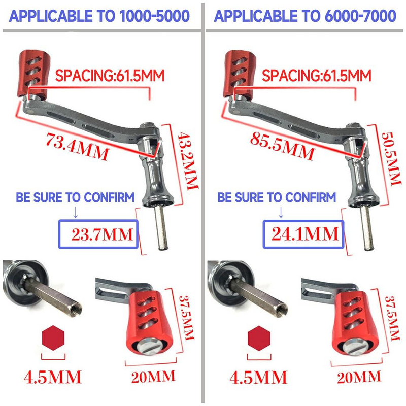 Piese de schimb pentru mânerul mulinetei de pescuit Accesorii ușoare pentru mulinete de pescuit din aliaj de aluminiu de înaltă rezistență