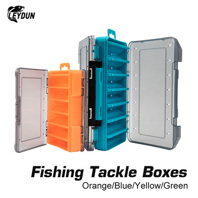 LEYDUN Hot 12 Кутии за риболовни принадлежности с 14 отделения Кутия за стръв Аксесоари за примамка Кутия за съхранение Двустранна кутия за риболов с висока якост